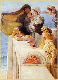 'At Aphrodite's Cradle' by Sir Laurence Alma-Tadema'