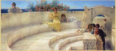 'Under The Roof Of Blue Ionian Weather' by Sir Laurence Alma-Tadema'